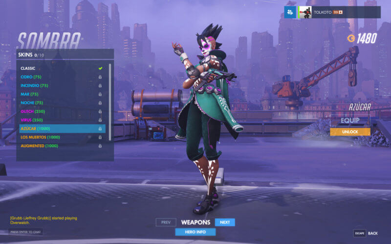 los muertos skin sombra