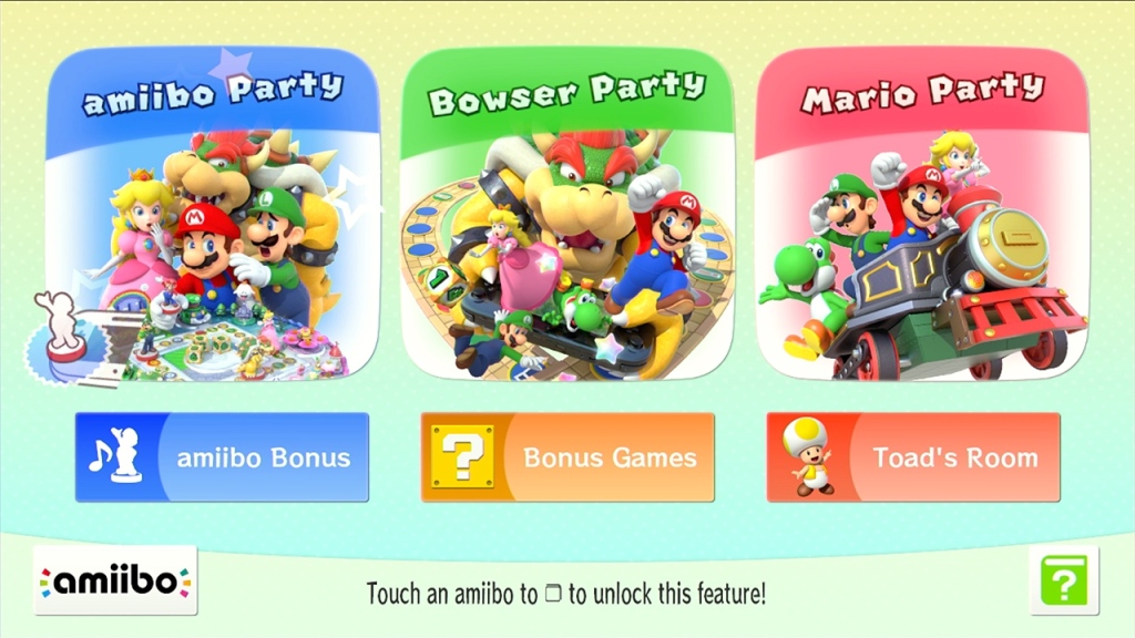 Mario Party 10 Wii U Menüauswahl