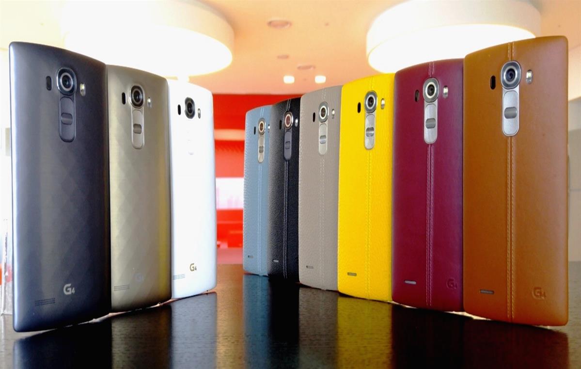 lg g4 smartphone colors farben gelb schwarz grau weiss rot
