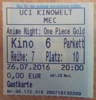 One Piece Gold Ticket