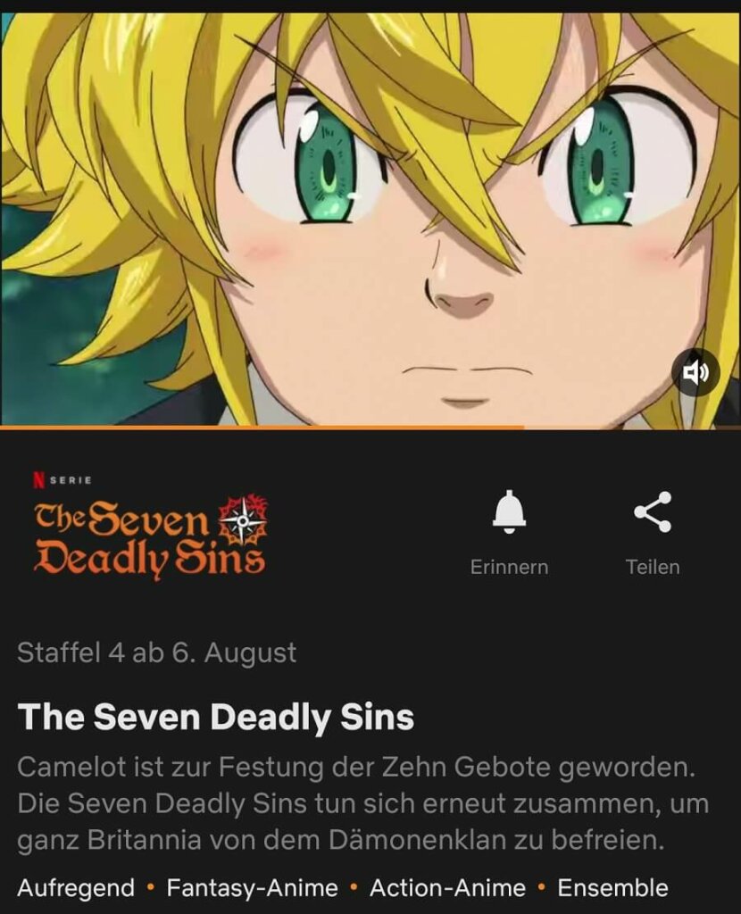 Seven Deadly Sins Staffel 4 Release