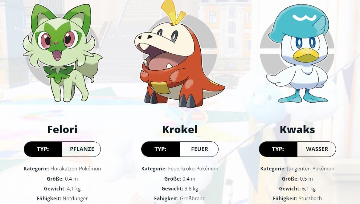 Pokémon Karmesin und Pokémon Purpur - Starter