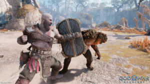 Kratos kämpft mit einem neuen Schild - God of War Ragnarök