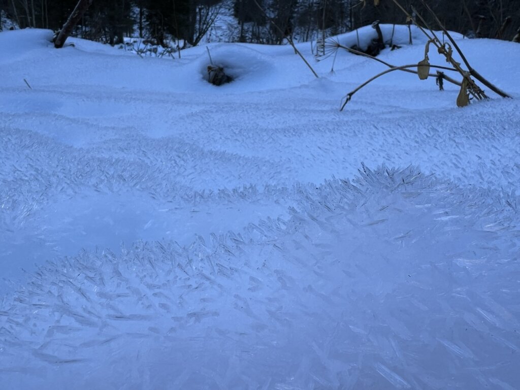 Vom Wind gepeitschter Schnee